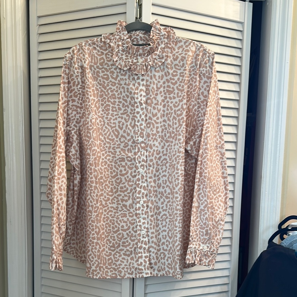 J. Crew Ruffle Neck Blouse